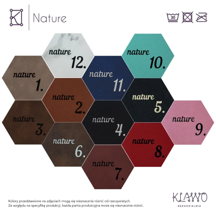 Wzornik kolorow gruba ekoskora Nature 1,2mm miekka skora syntetyczna z glebokim tloczeniem imitujacym skore.webp