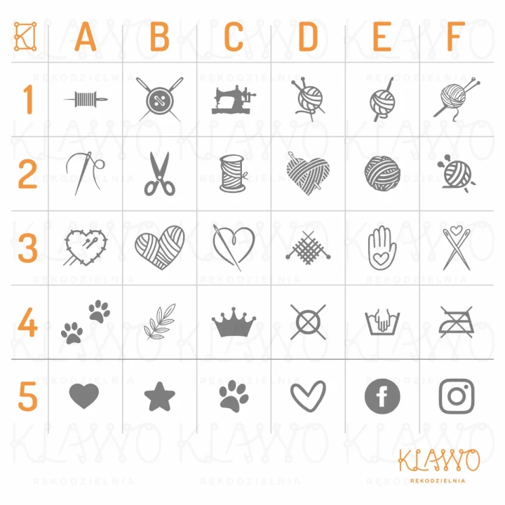 Darmowe grafiki i ikony krawieckie do wyboru na personalizowane naszywki ze sztucznej skory.webp